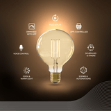 Calex Smart LED Bulb - E27 - Filament - G95 - CCT - Gold