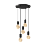 Calex Hanglamp - 5x E27 - 50cm - Zwart