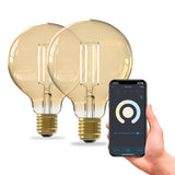 Calex Smart LED Bulb - 2 Pack - E27 - G95 - CCT - Gold
