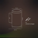 Calex Smart Wandlamp - Up & Down - RGB + CCT - Zwart