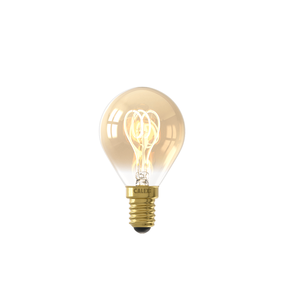 Calex Spiraal Filament LED Lamp - E14 - P45 - Goud