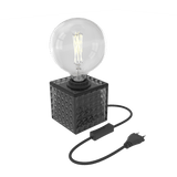 Calex TafelLamp Vierkant - E27 - Glas - Zwart