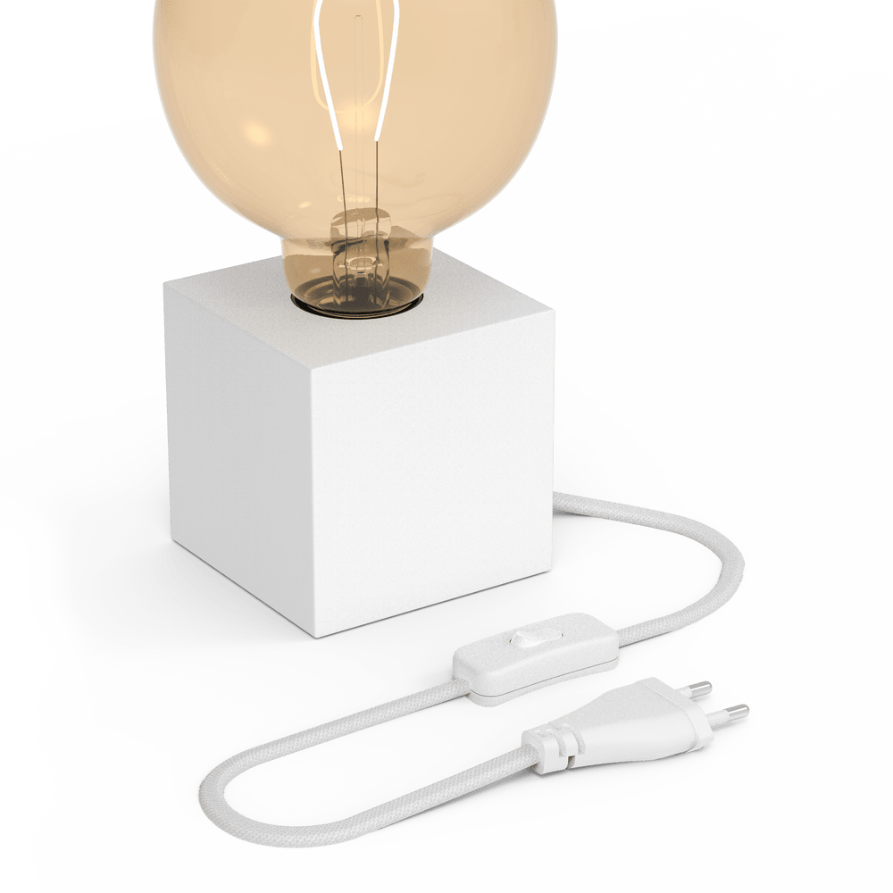 Calex TafelLamp Vierkant  - E27 - Wit -  Excl. Lichtbron