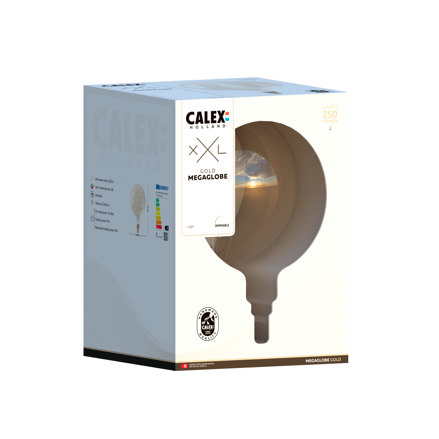 Calex Mega Globe Bulb - E27 - Filament - Gold