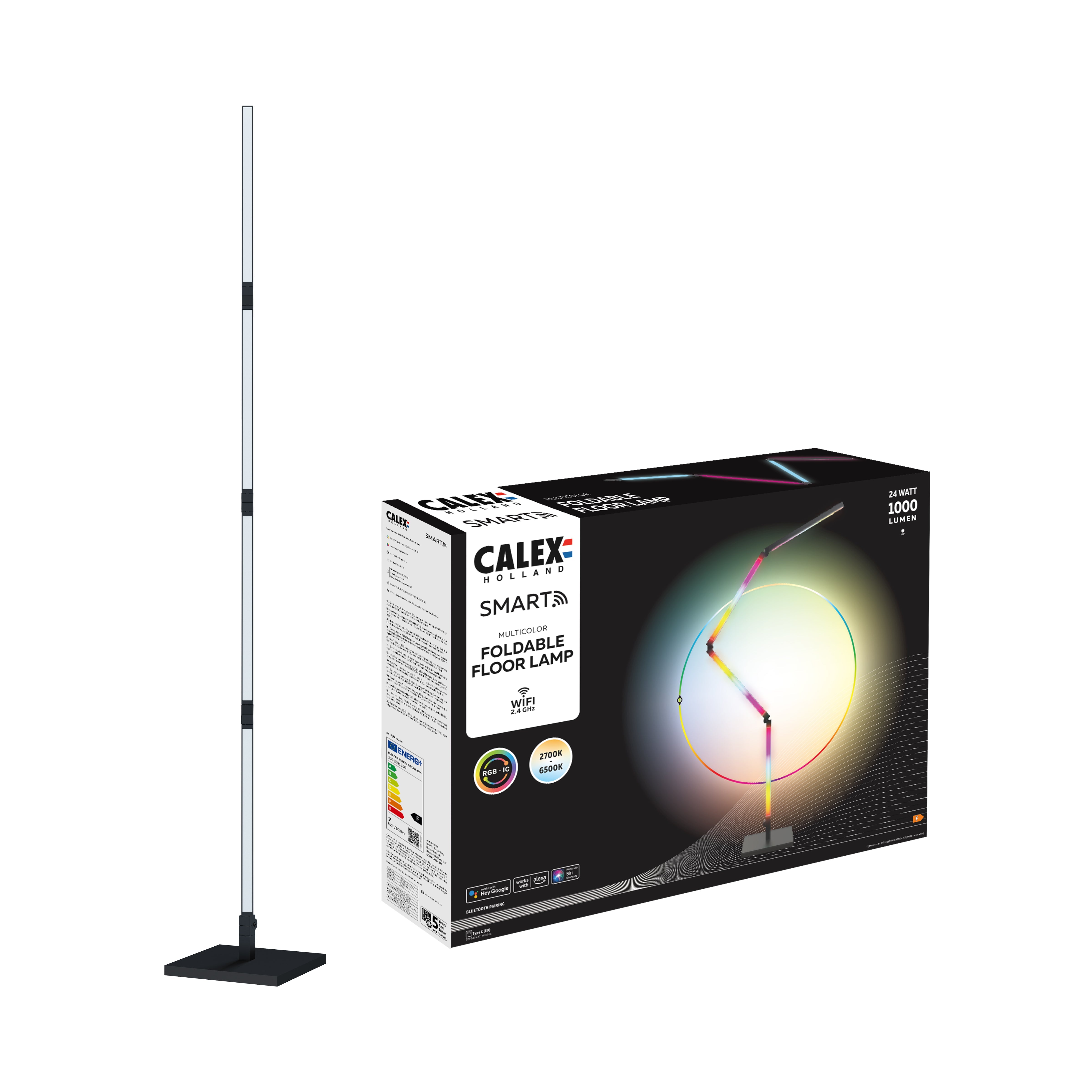 Calex Smart Lampadaire Pliable - RGBIC + CCT