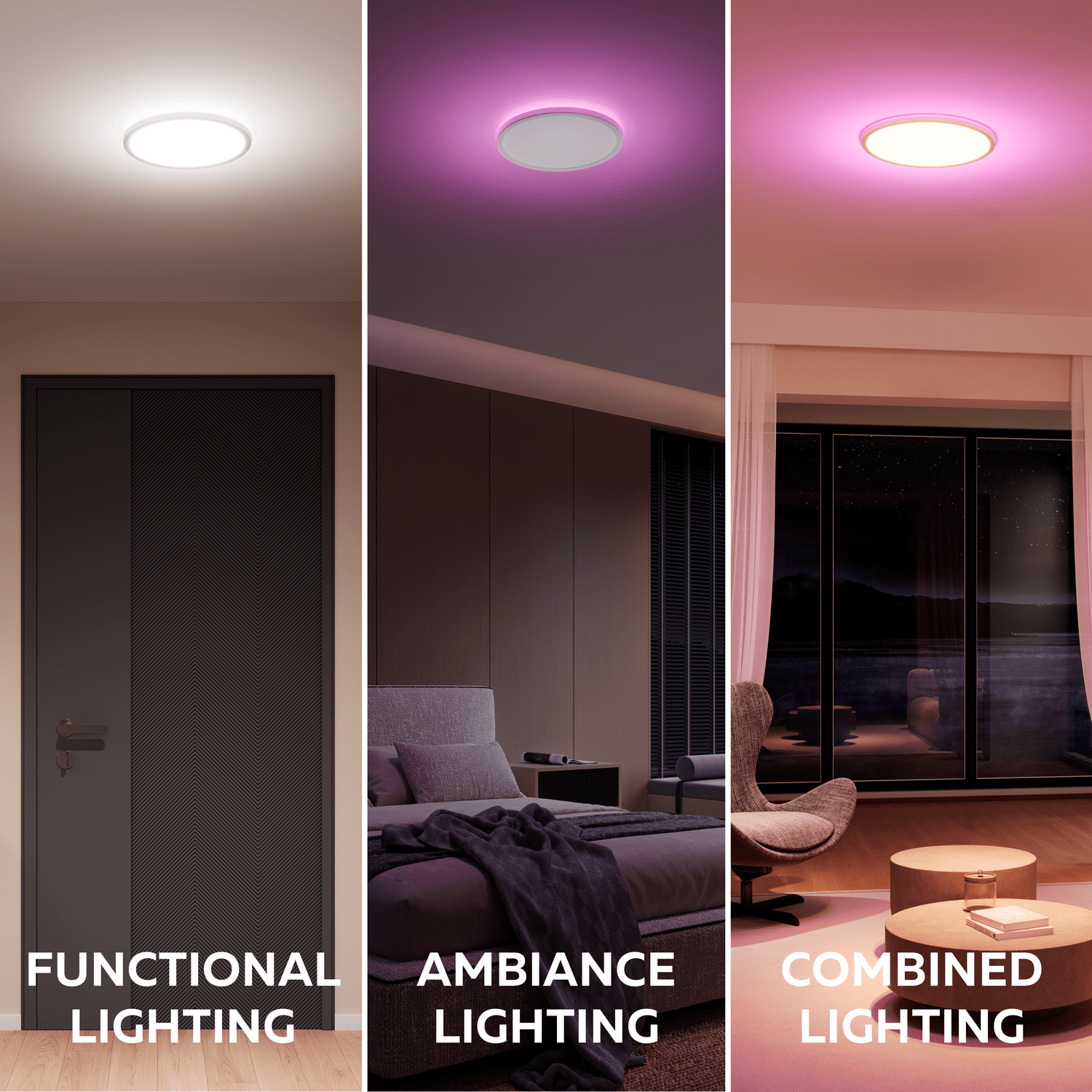 Calex Smart Halo Plafondlamp - 30cm - RGB + CCT - Wit