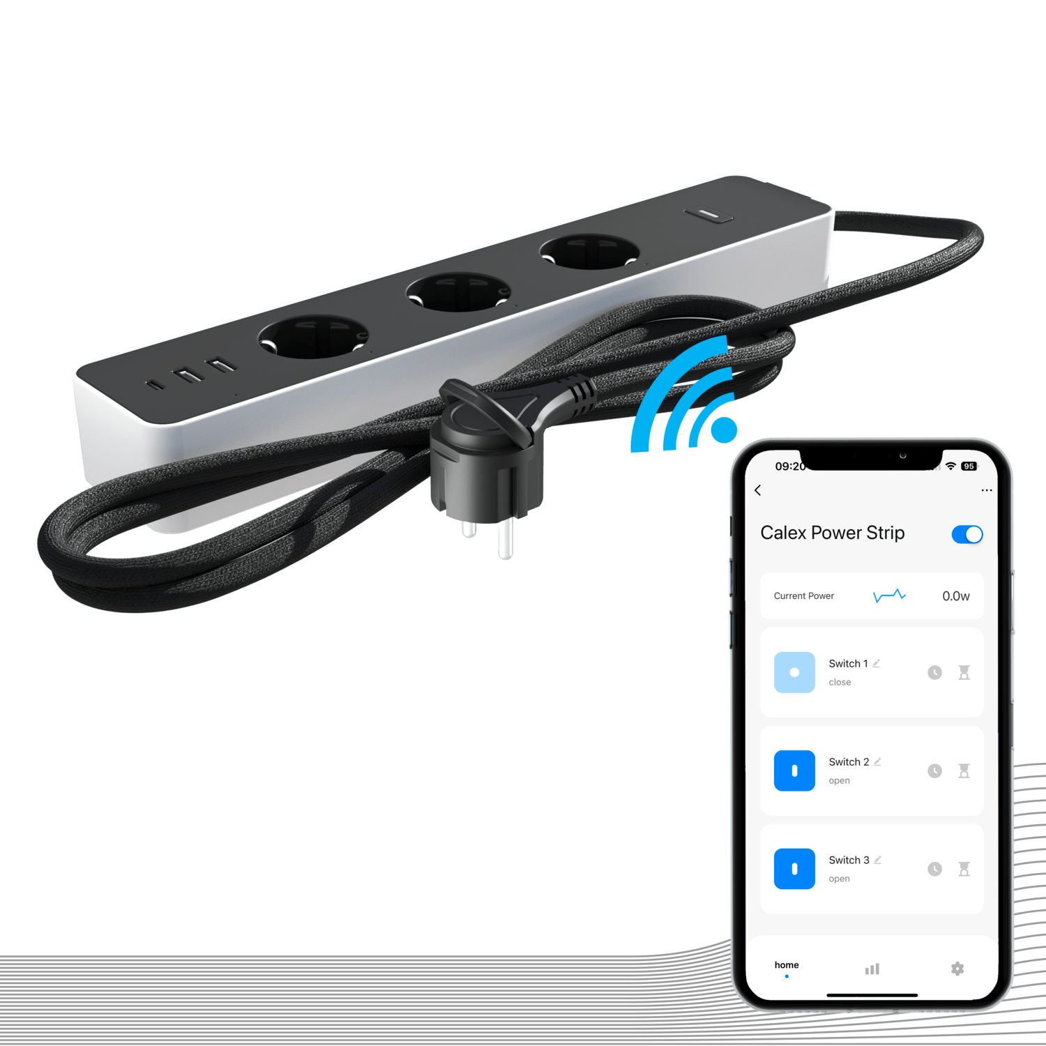 Calex Smart Stekkerdoos - Energiemeter - Wit