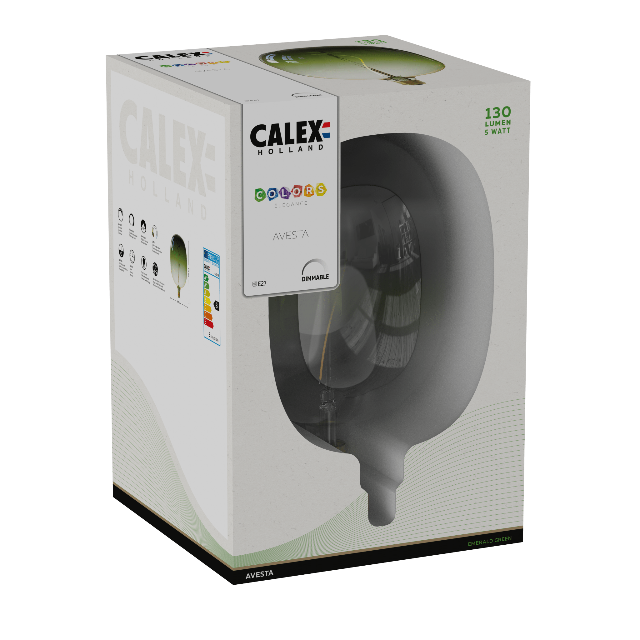 Calex Avesta Vert LED Bulb - E27 - 5W - Dimmable