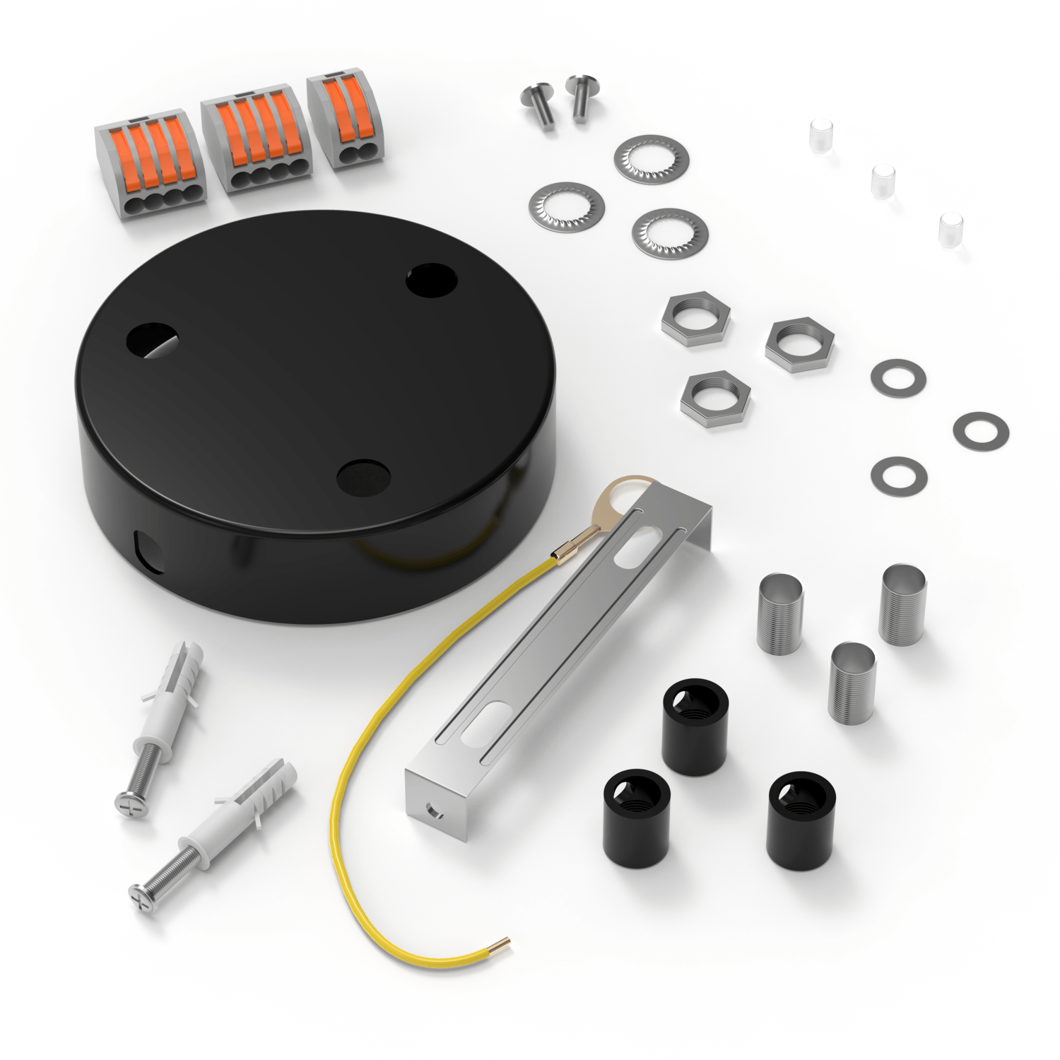 Calex Creations Plaque de Plafond - 3 trous - Noir