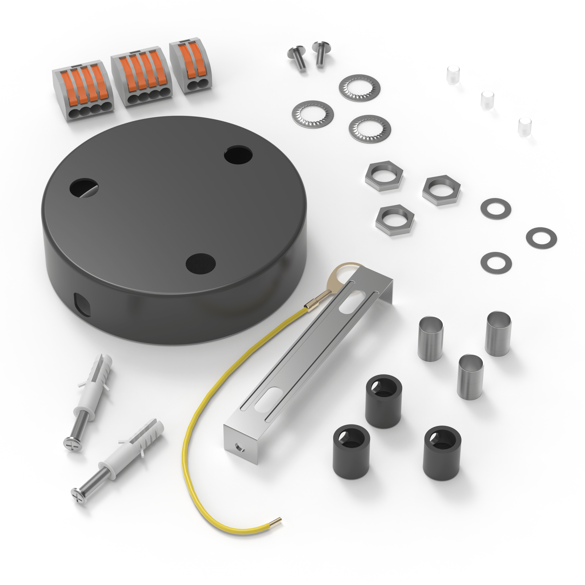 Calex Creations Plafond plaat - Zwart - 3 gaten