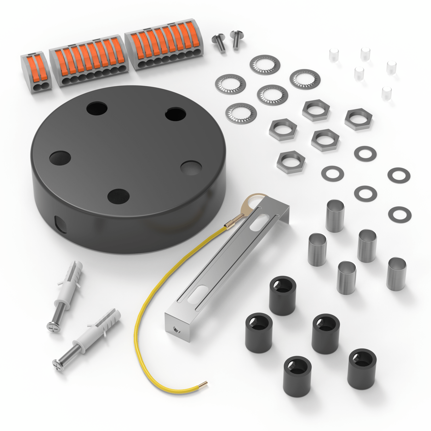 Calex Creations Plafond plaat - Zwart - 5 gaten