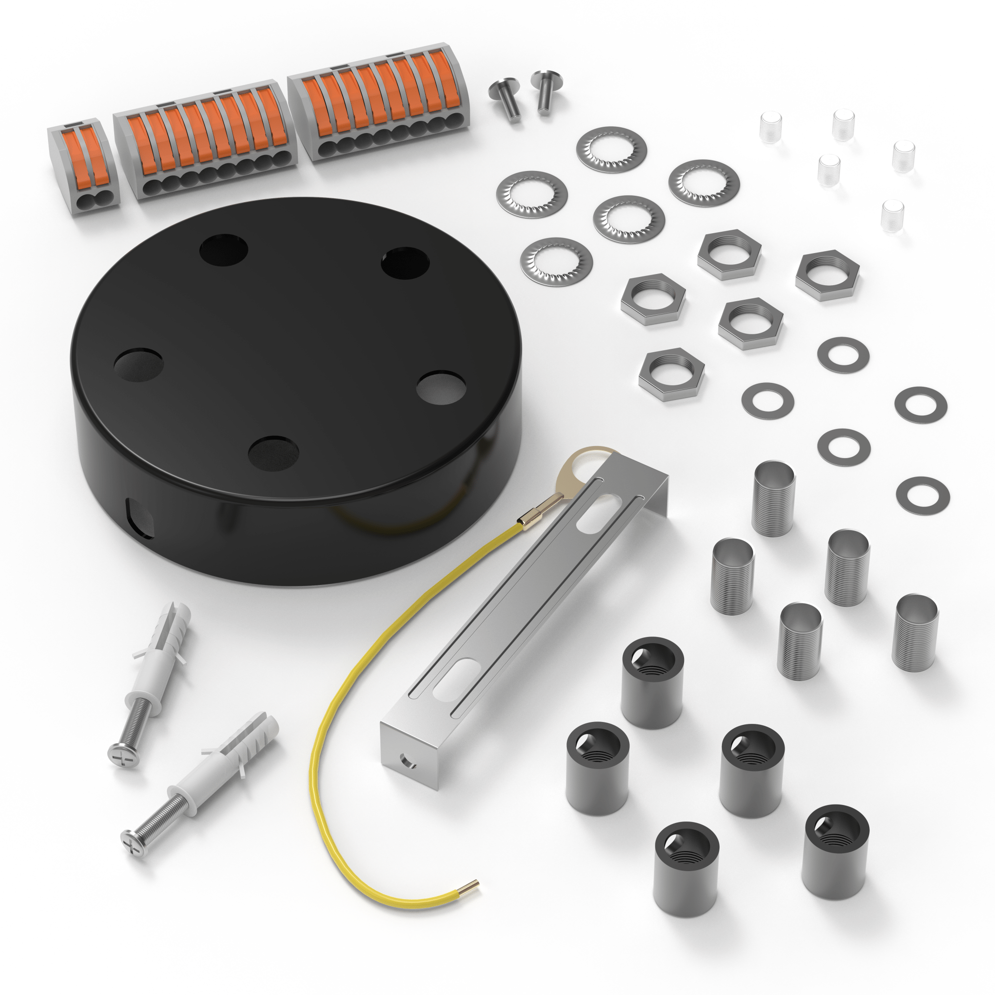 Calex Creations Plafond plaat - Zwart - 5 gaten