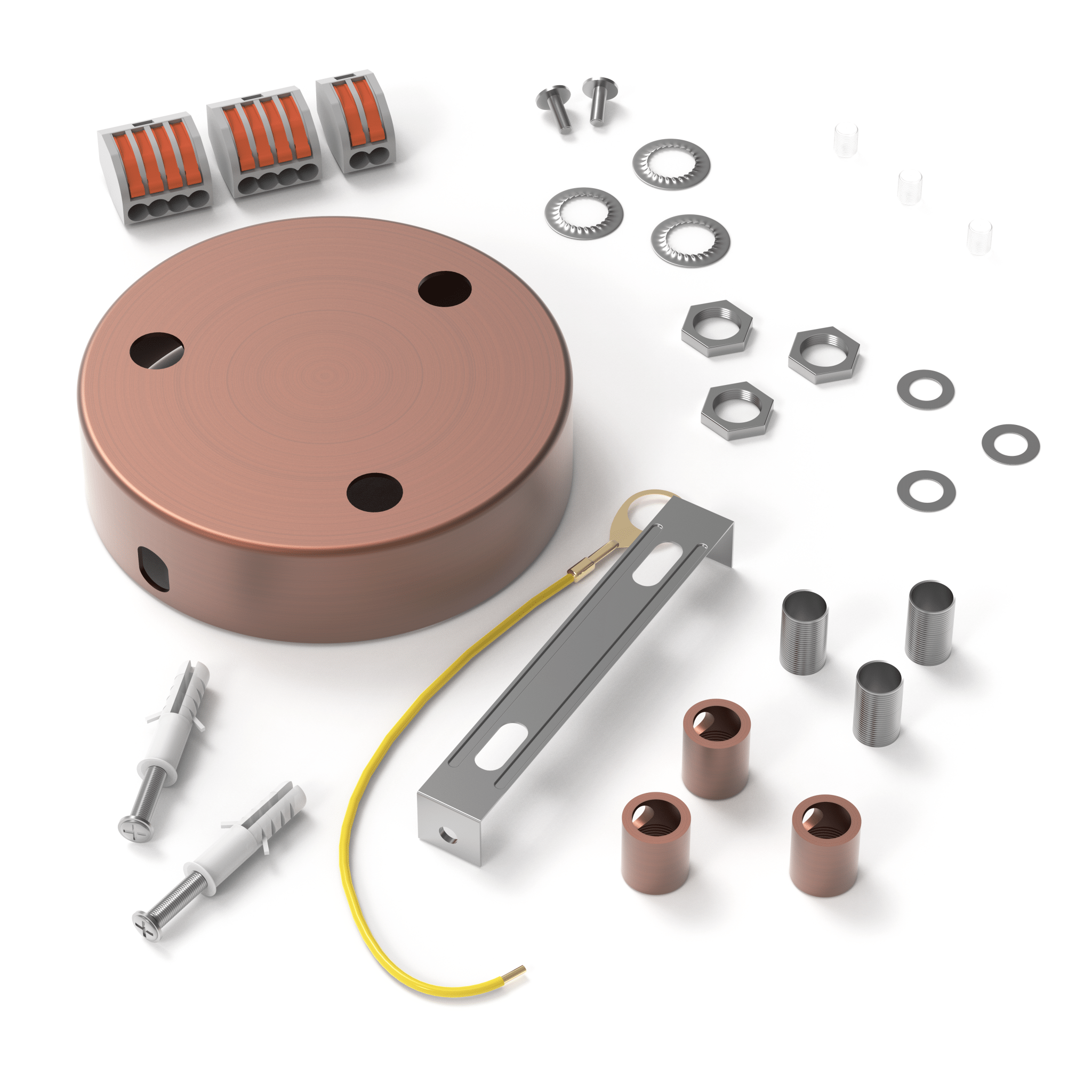 Calex Creations Plafond plaat - Koper - 3 gaten