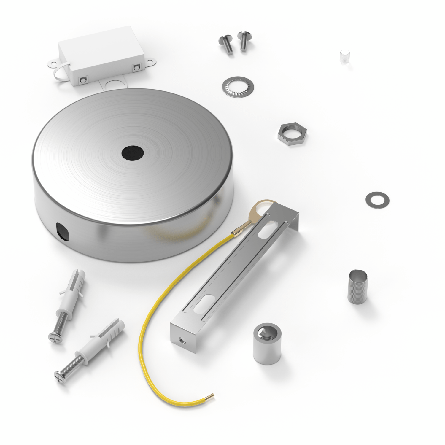 Calex Creations Plafond plaat - Nikkel - 1 gat