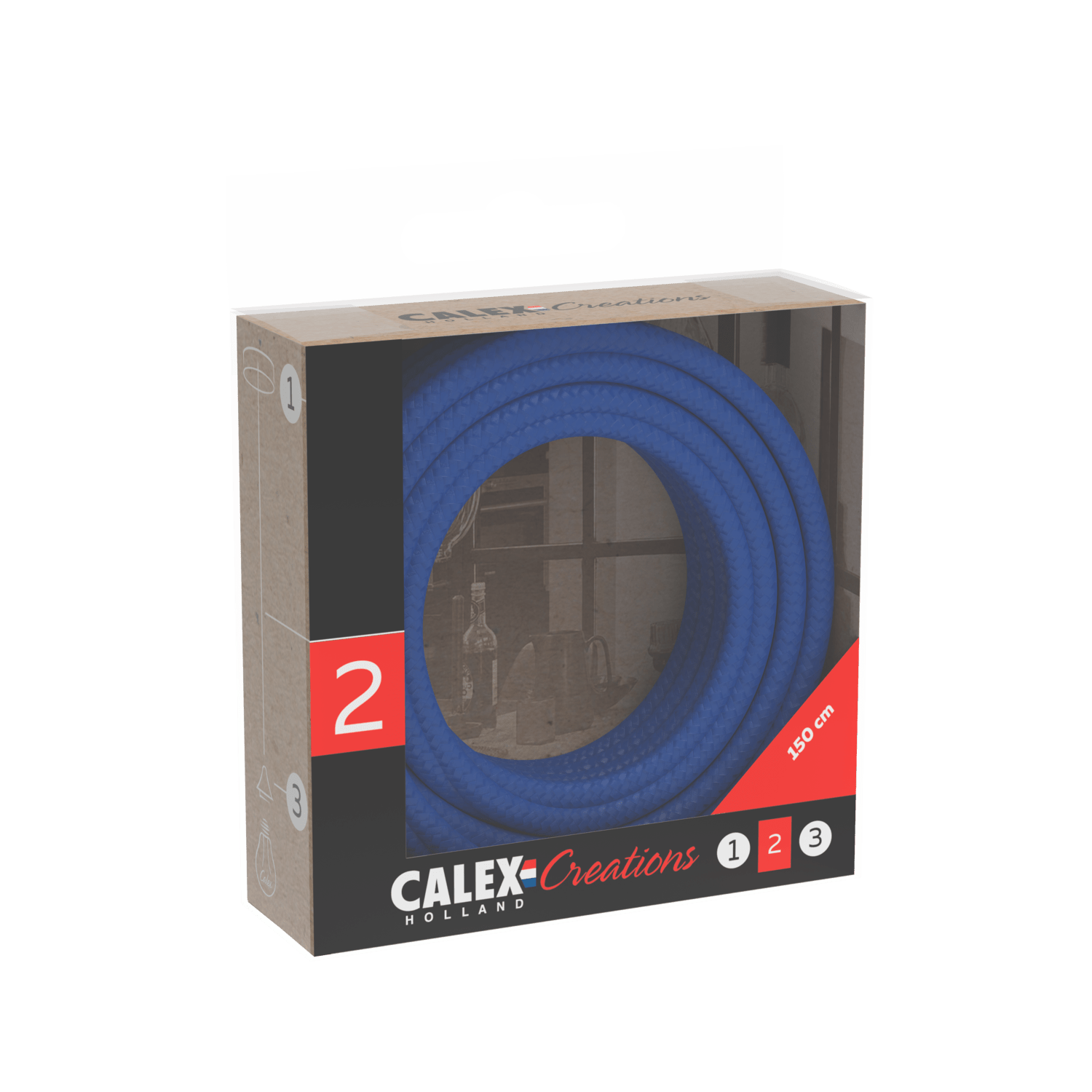 Calex Creations Textiel kabel - Blauw - 1.5meter