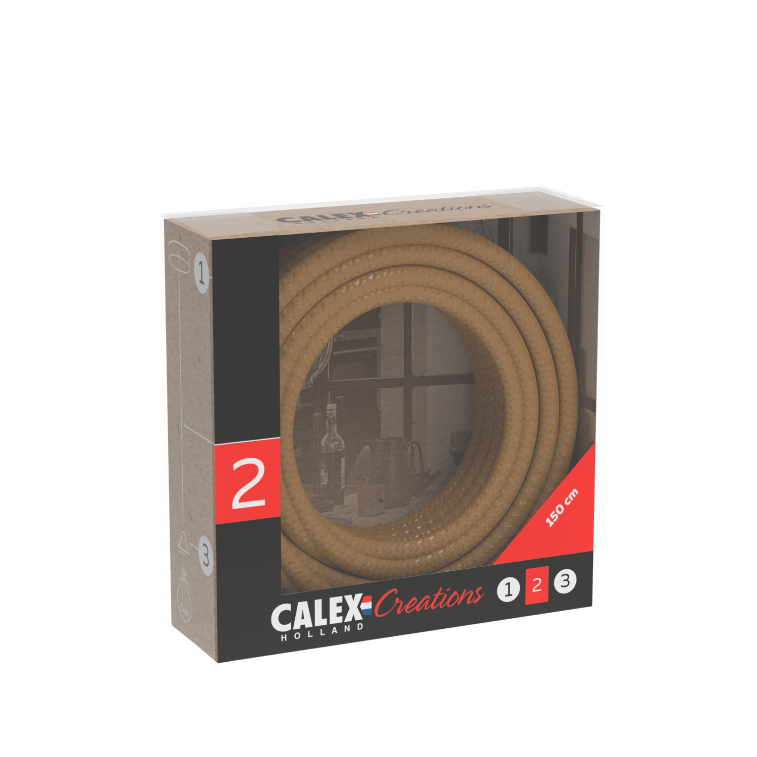 Calex Creations Textiel kabel - Goud - 1.5meter