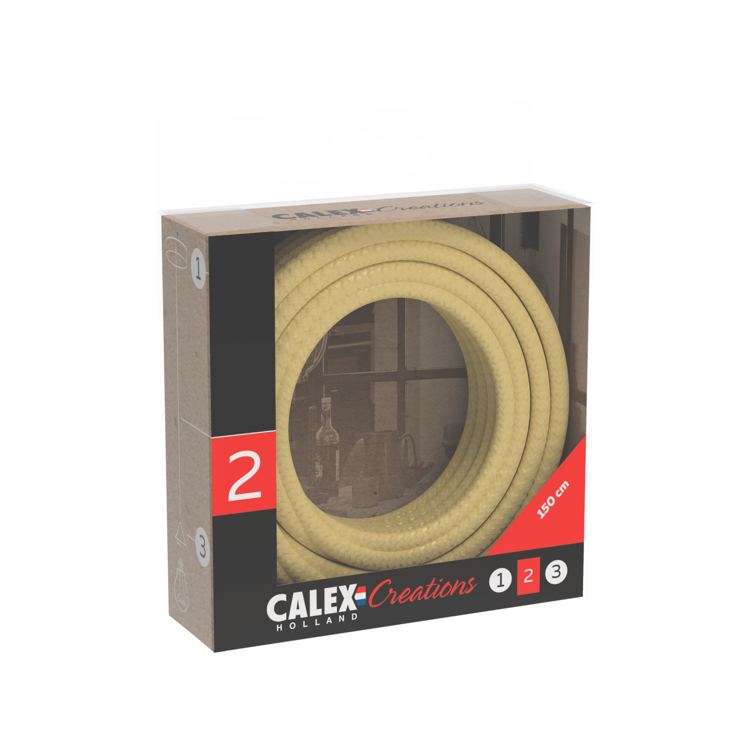 Calex Creations Textiel kabel - Goud - 1.5meter