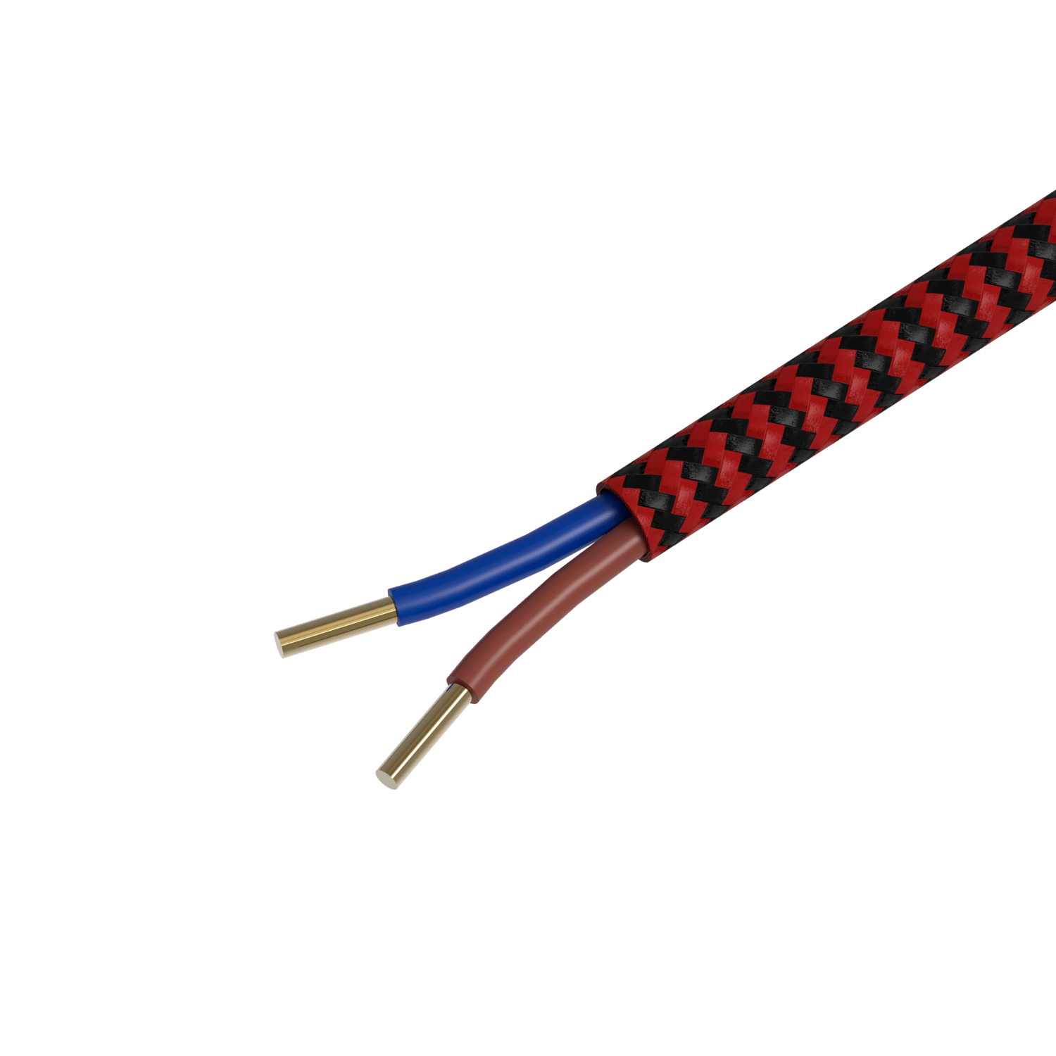 Calex Creations Textiel kabel - Rood/Zwart - 1.5meter