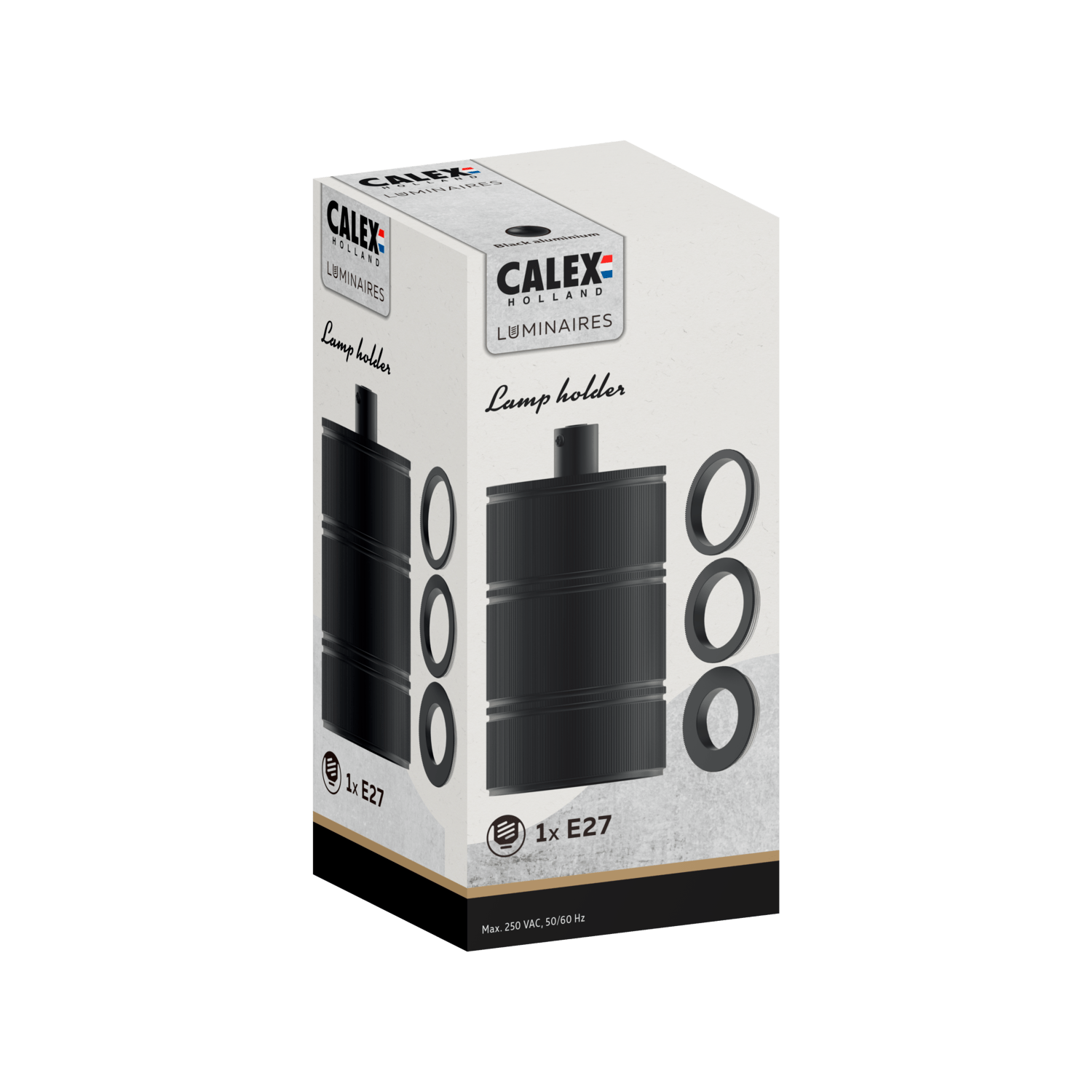 Calex Creations Fitting - E27 - 3-Ring model - Zwart