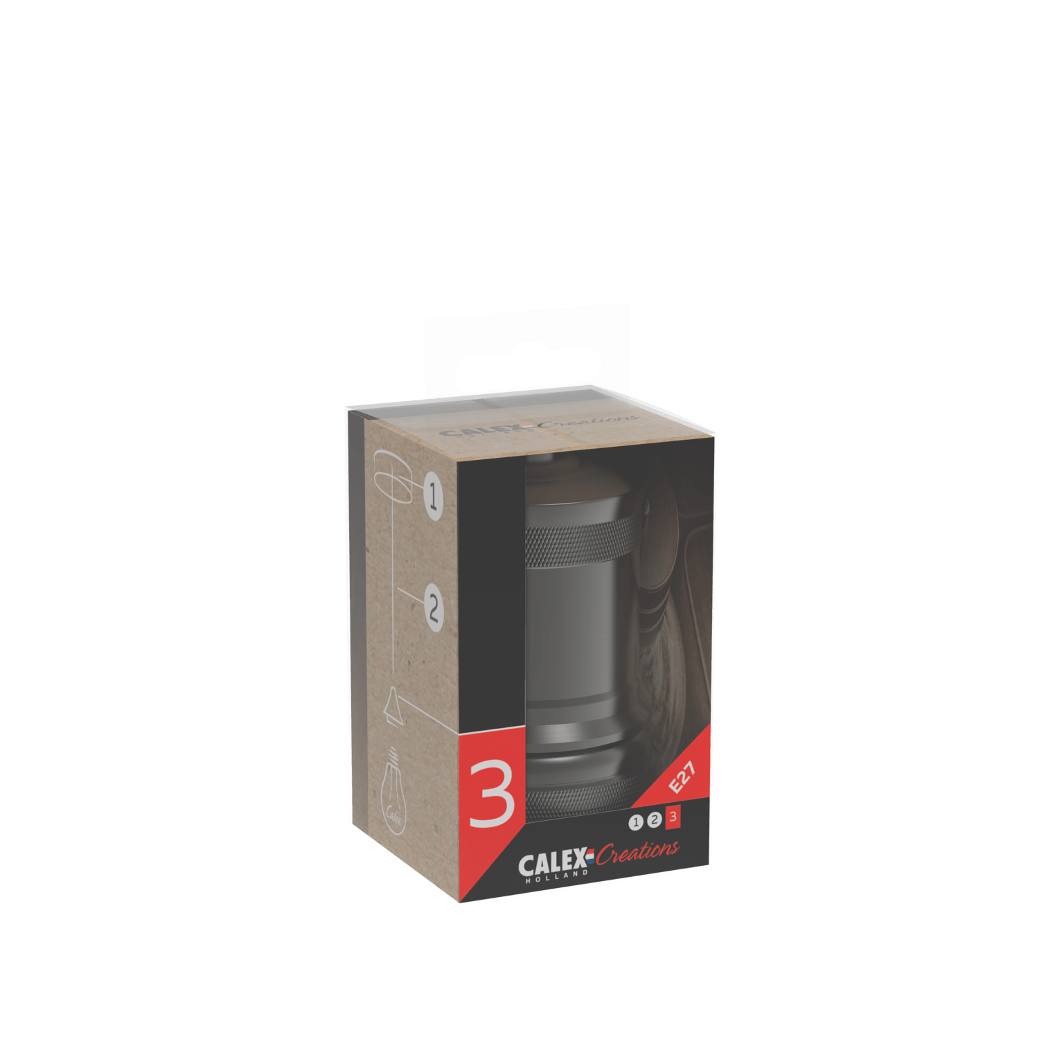 Calex Creations Lamphouder - Zwart - E27 - Peak model