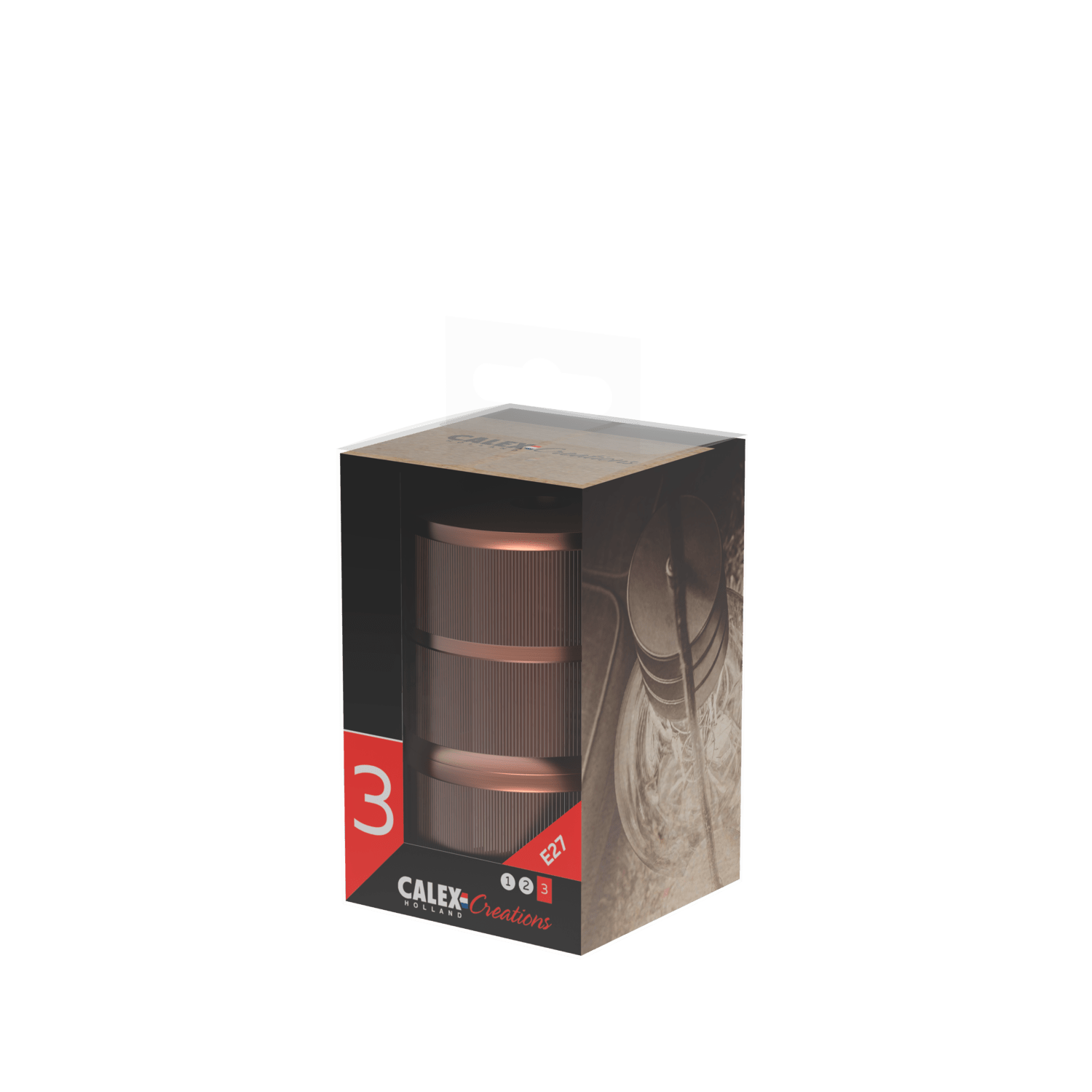 Calex Creations Lamphouder - Koper - E27 - 3 Ring model