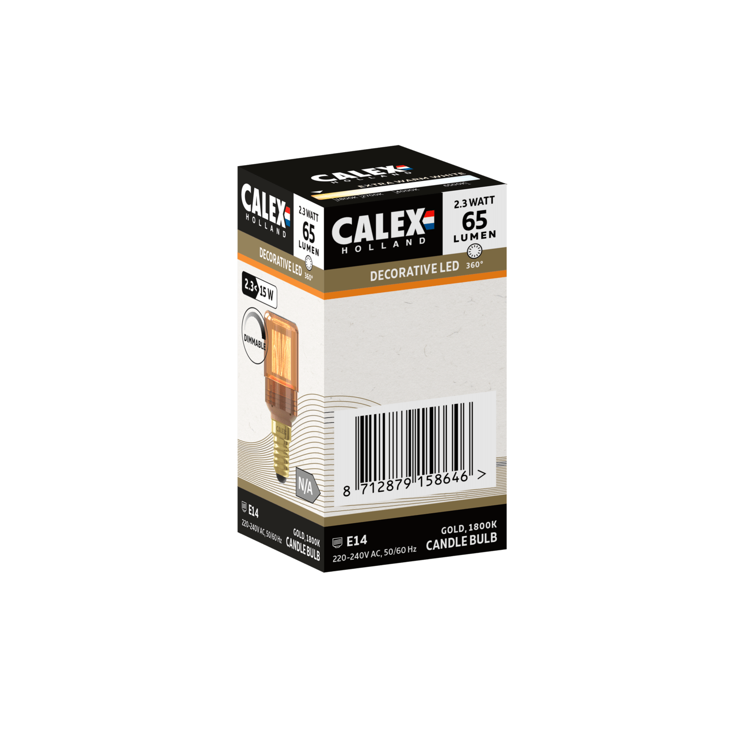 Calex Crown LED Bulb - E14 - T30 - Gold