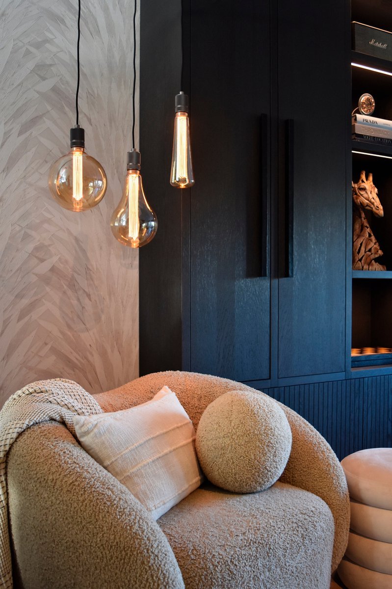 Calex Hanging Lamp Round - 3x E27 - 40cm - Black