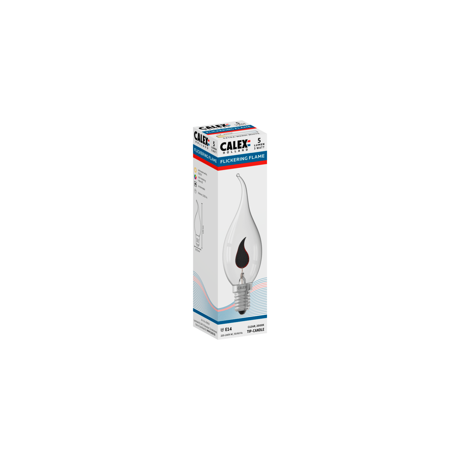 Calex Incandescent Bulb - E14 - BXS35 - Flame