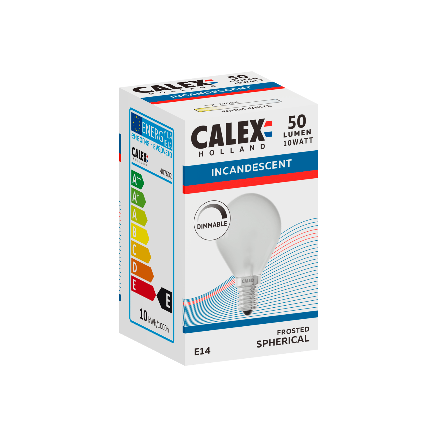 Calex Incandescent Bulb - E14 - P45 - White