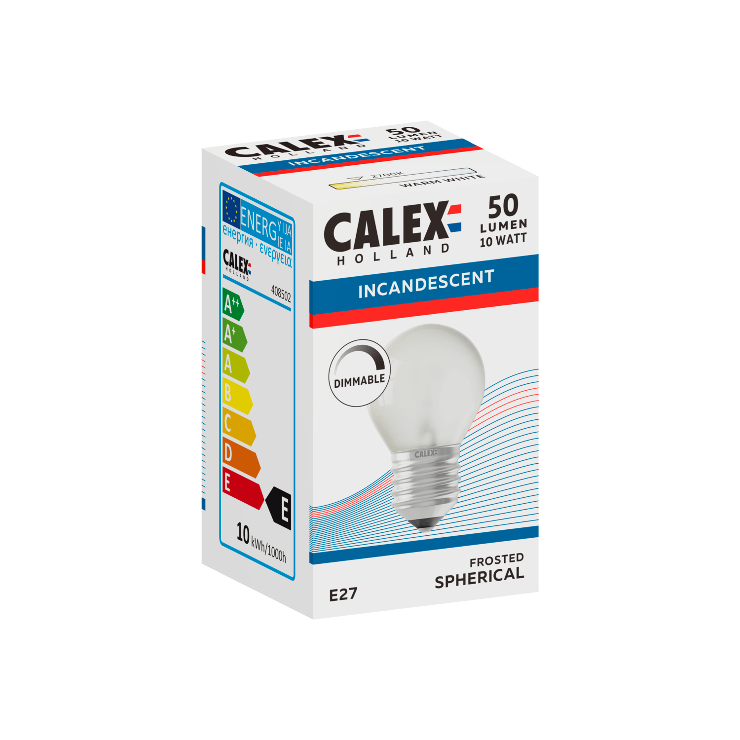 Calex Ampoule Incandescente - E27 - P45 - Blanc