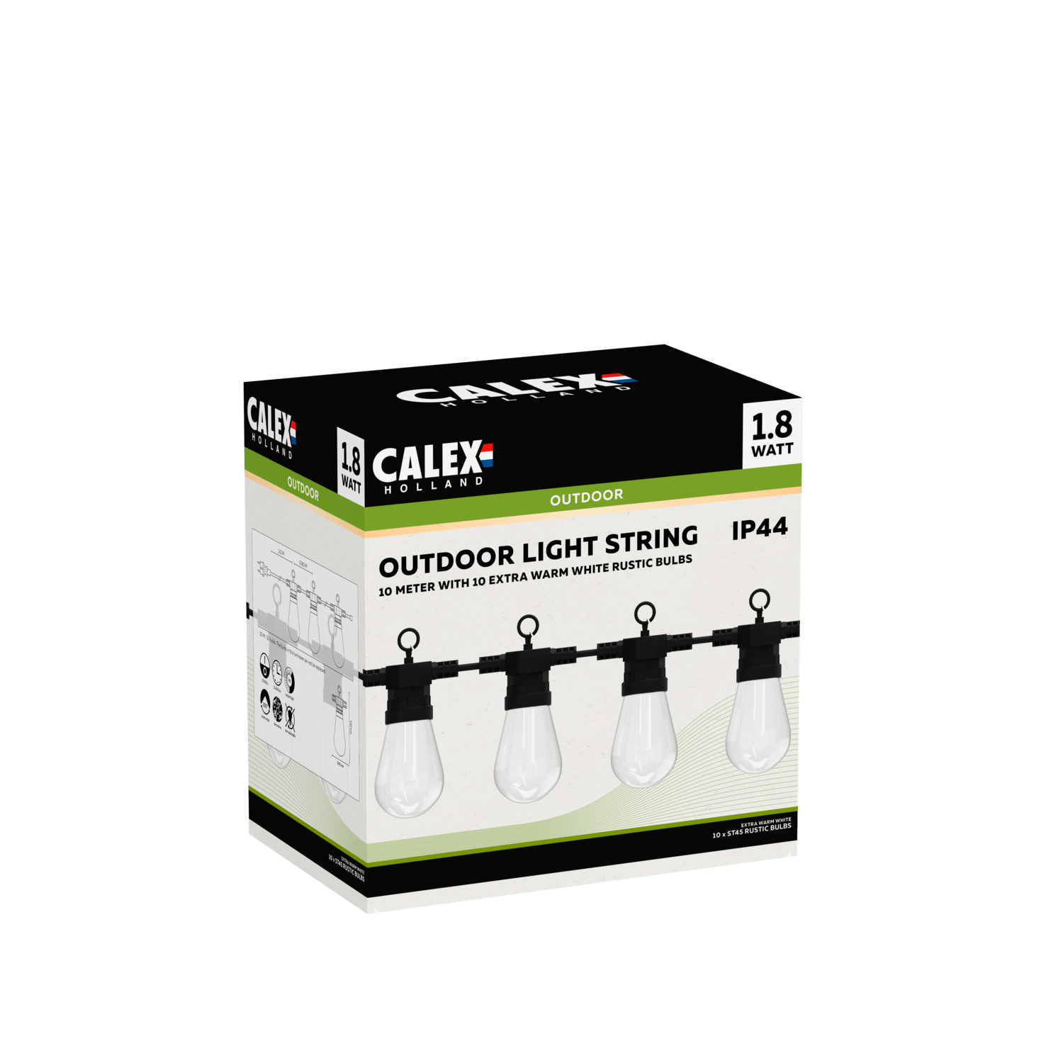 Calex Guirlande 10m - 10 ampoules