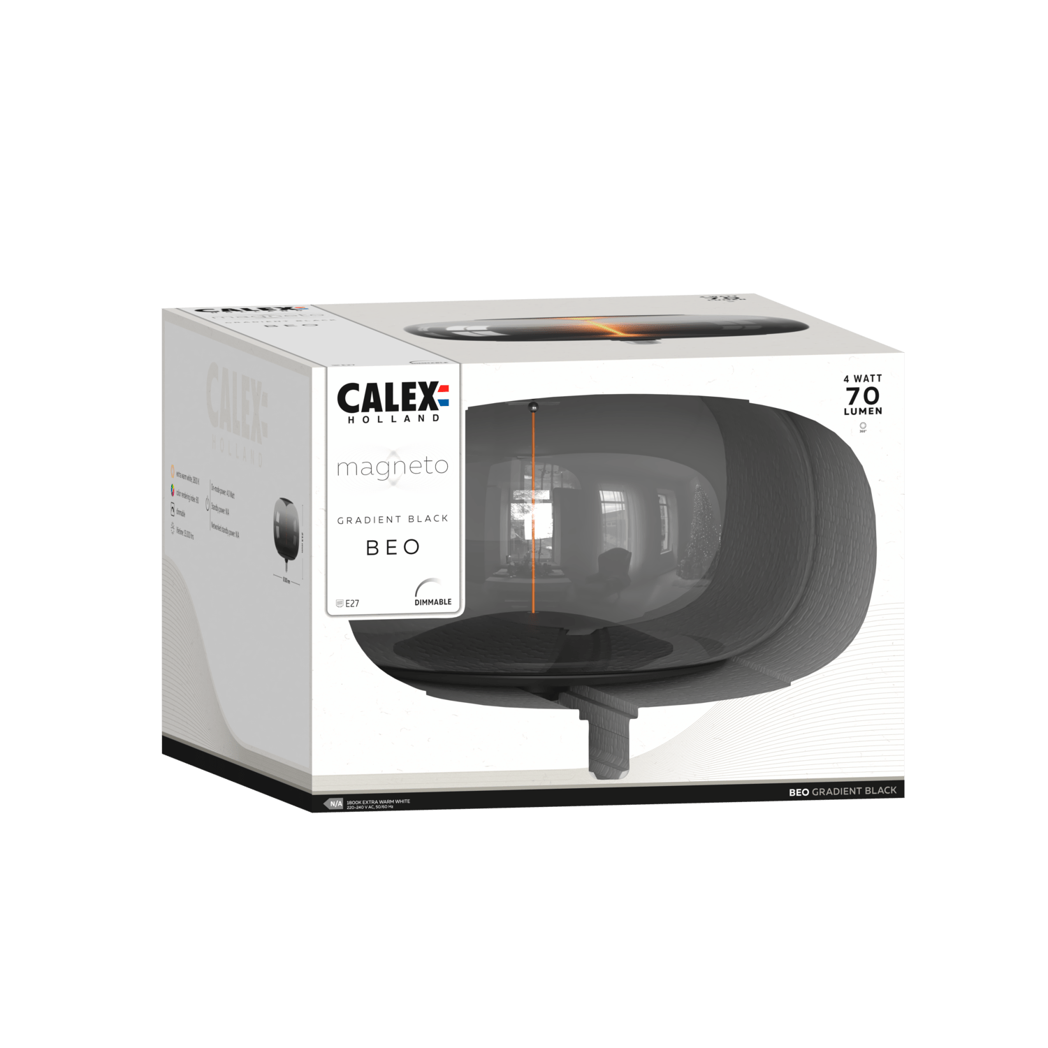 Calex Magneto Beo LED Lamp - E27 - Black