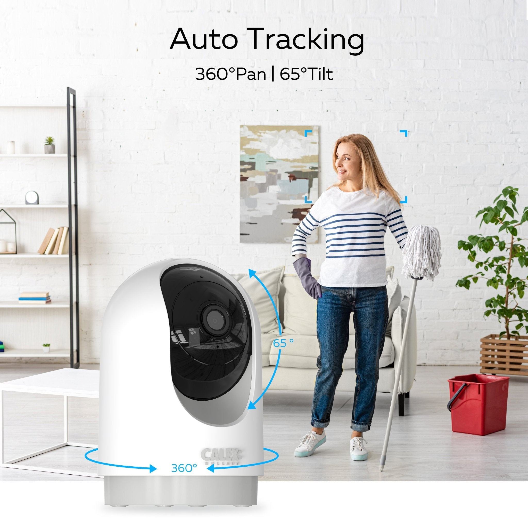 Calex Smart Binnen PTZ Camera - 2K - Wit