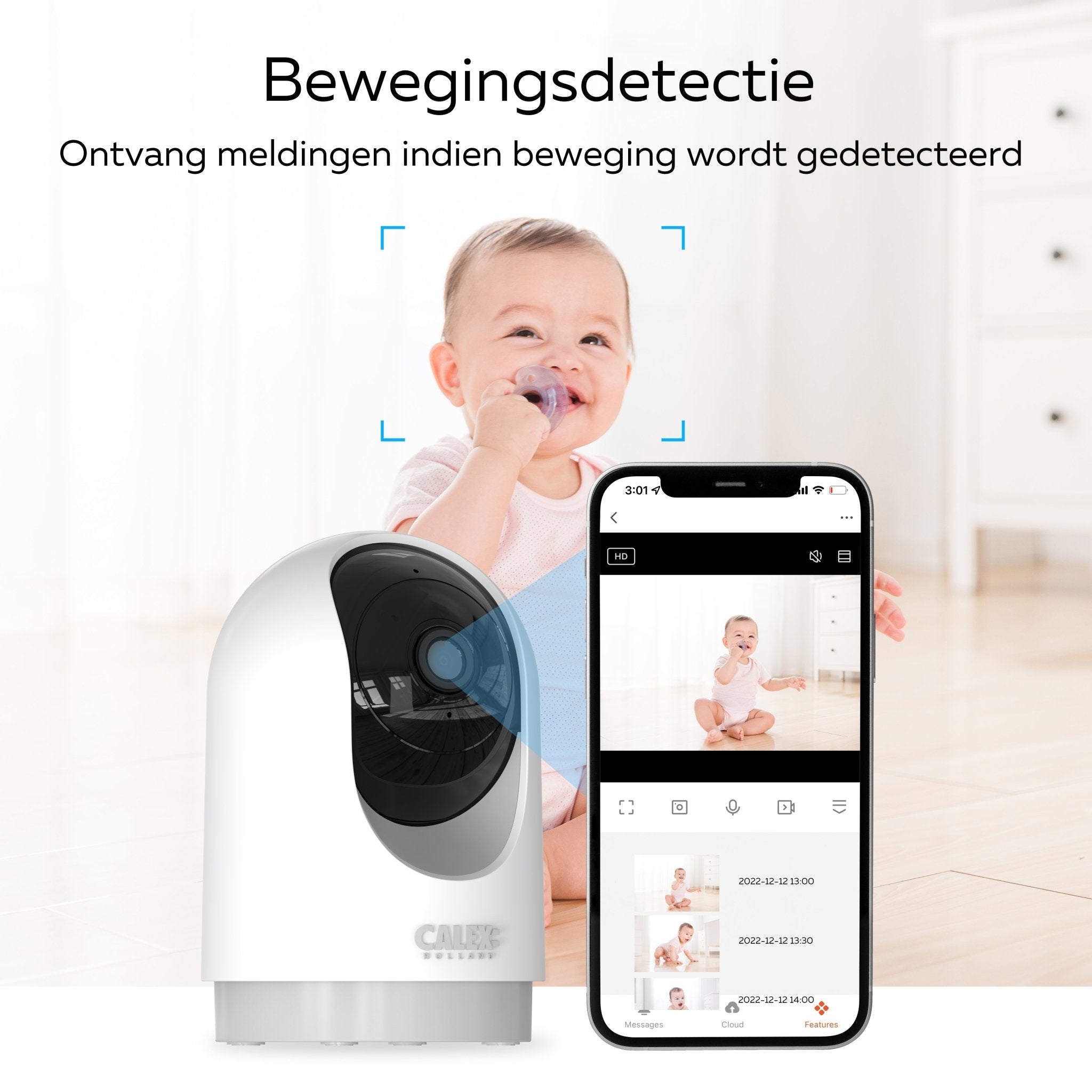 Calex Smart Binnen PTZ Camera - 2K - Wit