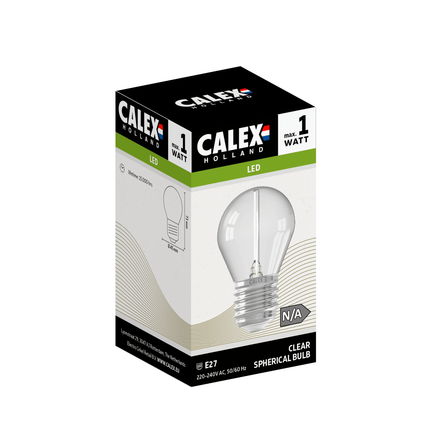 Calex Party Bulb - E27 - P45 - Clear