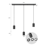 Calex Hanglamp - 3x E27 - Zwart