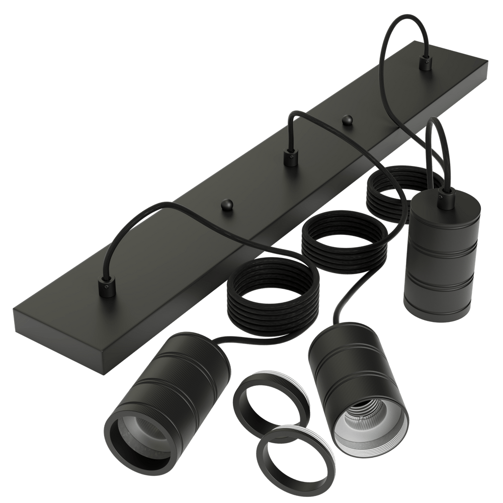 Calex Hanglamp - 3x E27 - Zwart