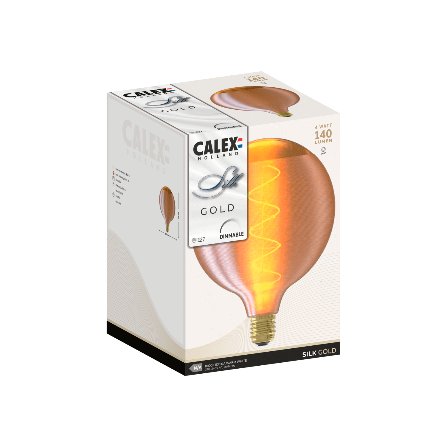 Calex Ampoule LED Silk Series - E27 - G125 - Or