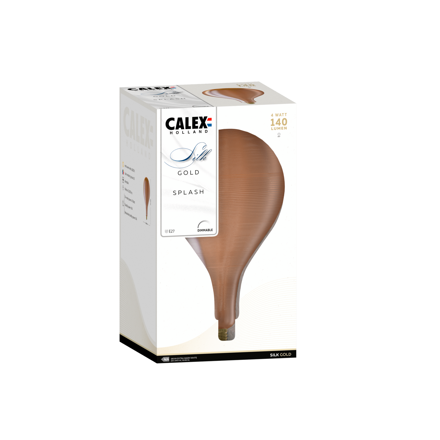 Calex Silk Splash LED Bulb - E27 - Gold