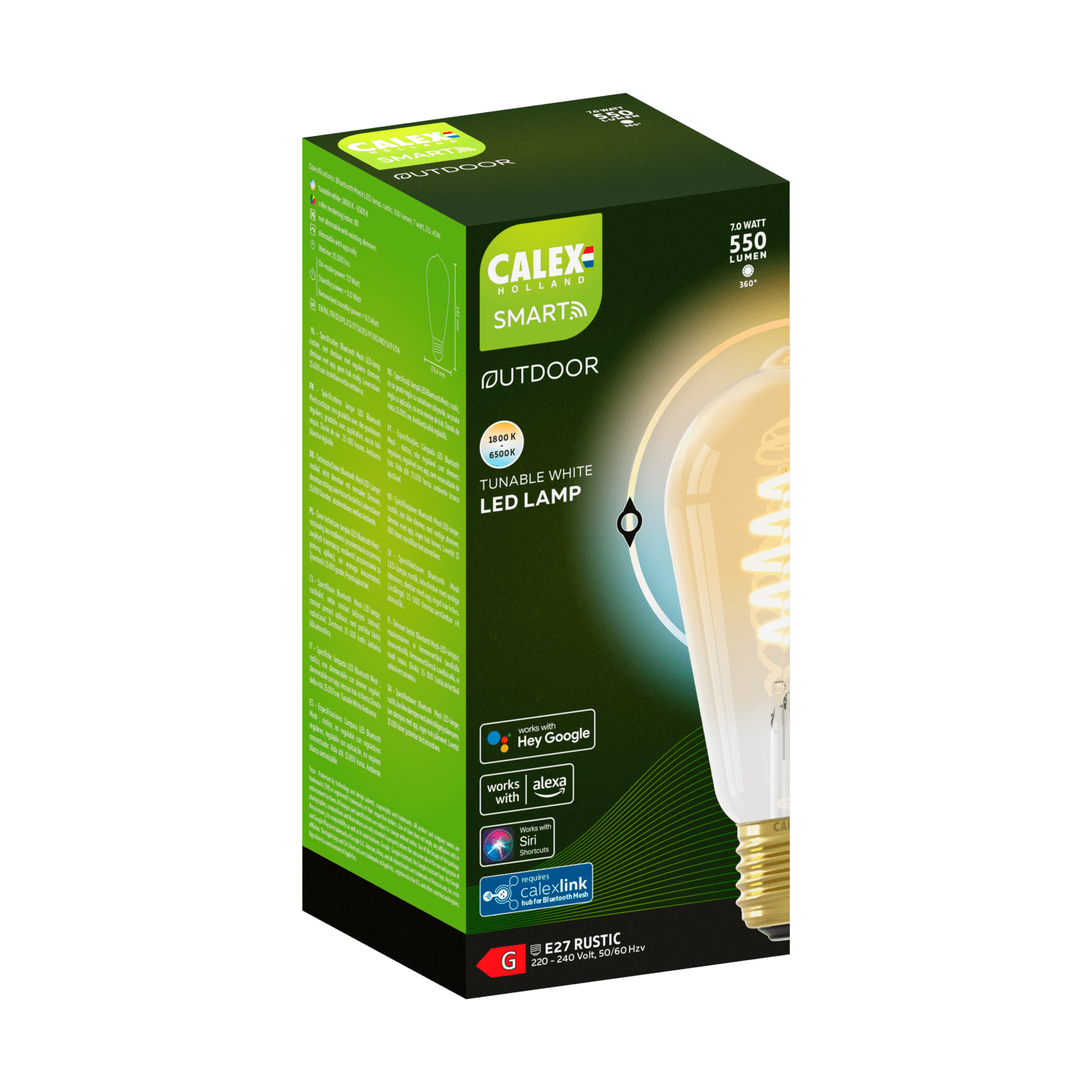 Calex Slimme BT Mesh LED Lamp - E27 - Warm Wit - Goud