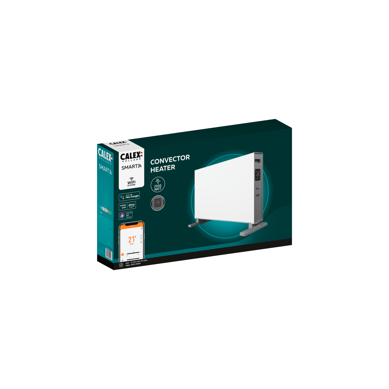 Calex Smart Convector Kachel - 2000W - Wit