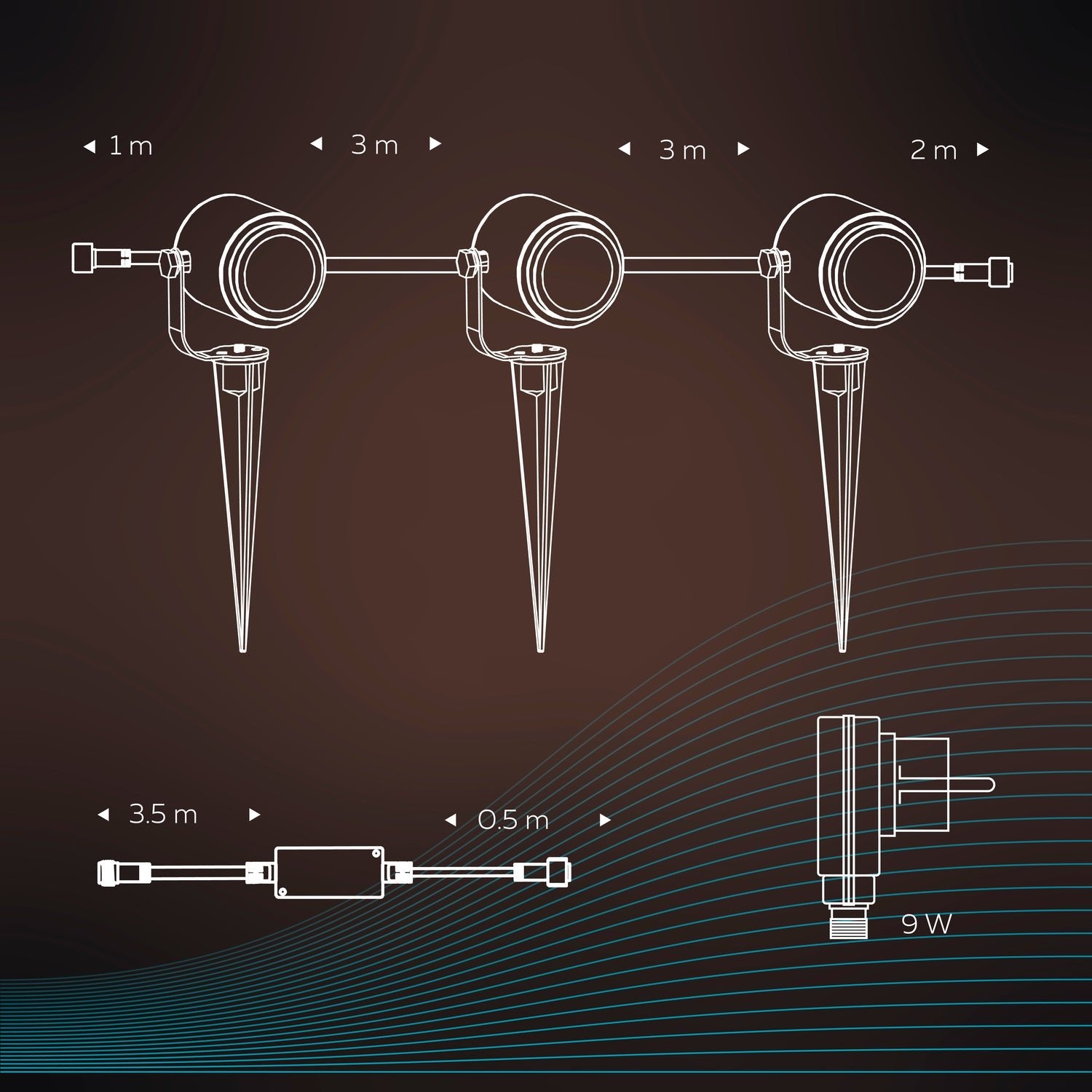 Calex Smart Grondspots 24V - Set van 3 - RGB + CCT