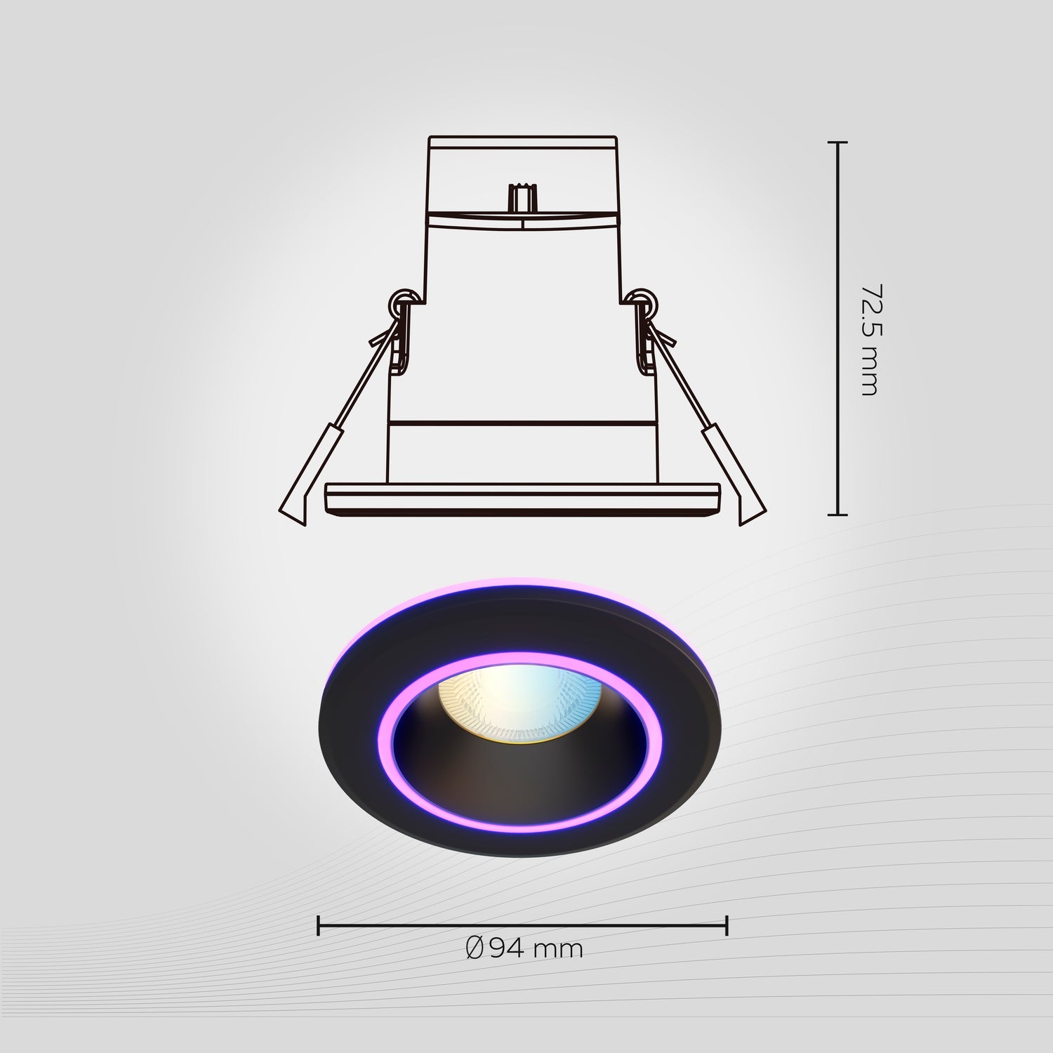 Calex Smart Halo Inbouwspot - RGB + CCT - Zwart