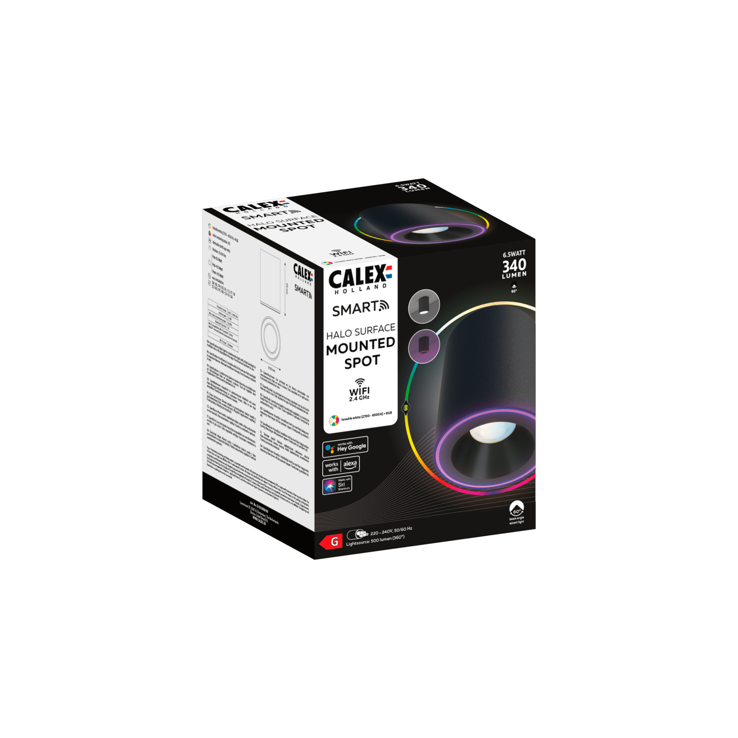 Calex Smart Spot Halo - RGB + CCT - Noir