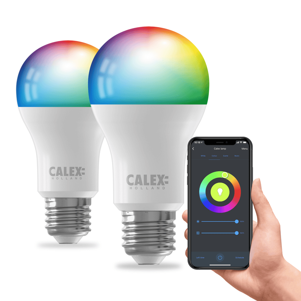 Calex Smart LED Bulb - 2 Pack - E27- A60 - RGB + CCT