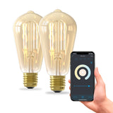 Calex Smart LED Bulb - 2 Pack - E27 - ST64 - CCT - Gold