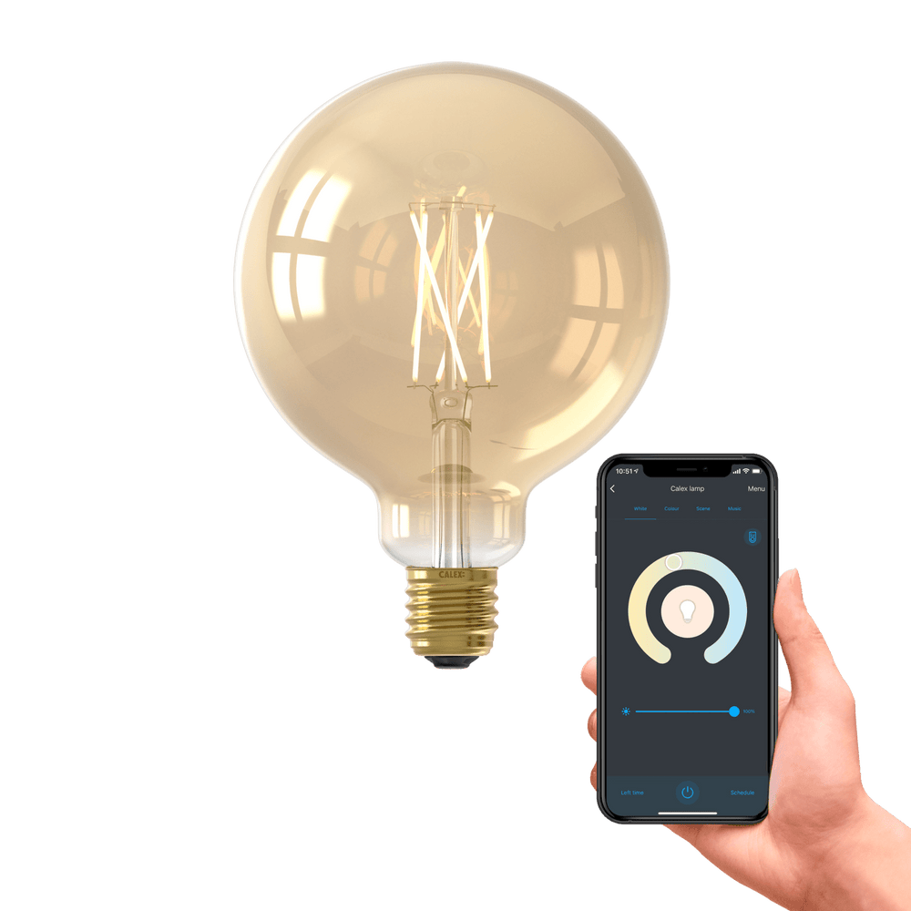 Calex Smart LED Bulb - E27 - Filament - G125 - CCT - Gold