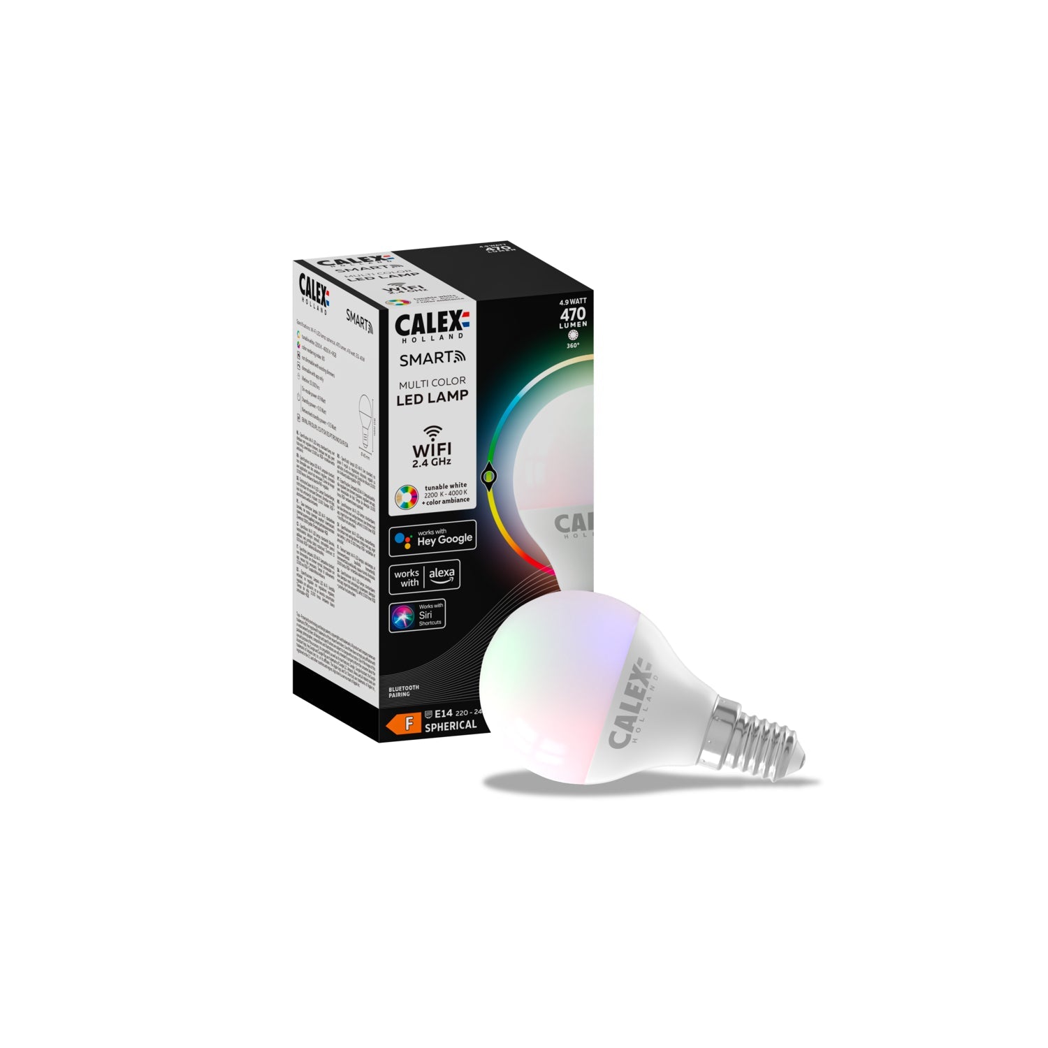 Calex Smart LED Bulb - Filament - E14 - P45 - 7W - RGB
