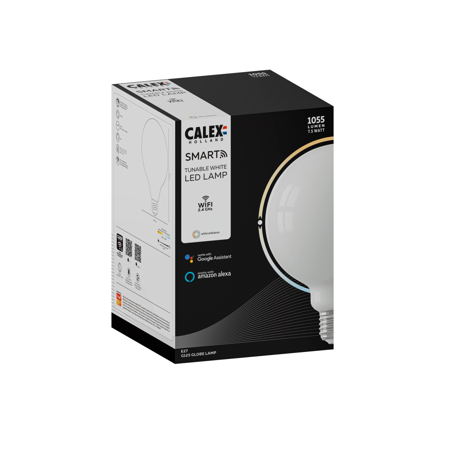 Calex Smart LED Bulb Softline - Filament - E27 - G125 - 7.5W