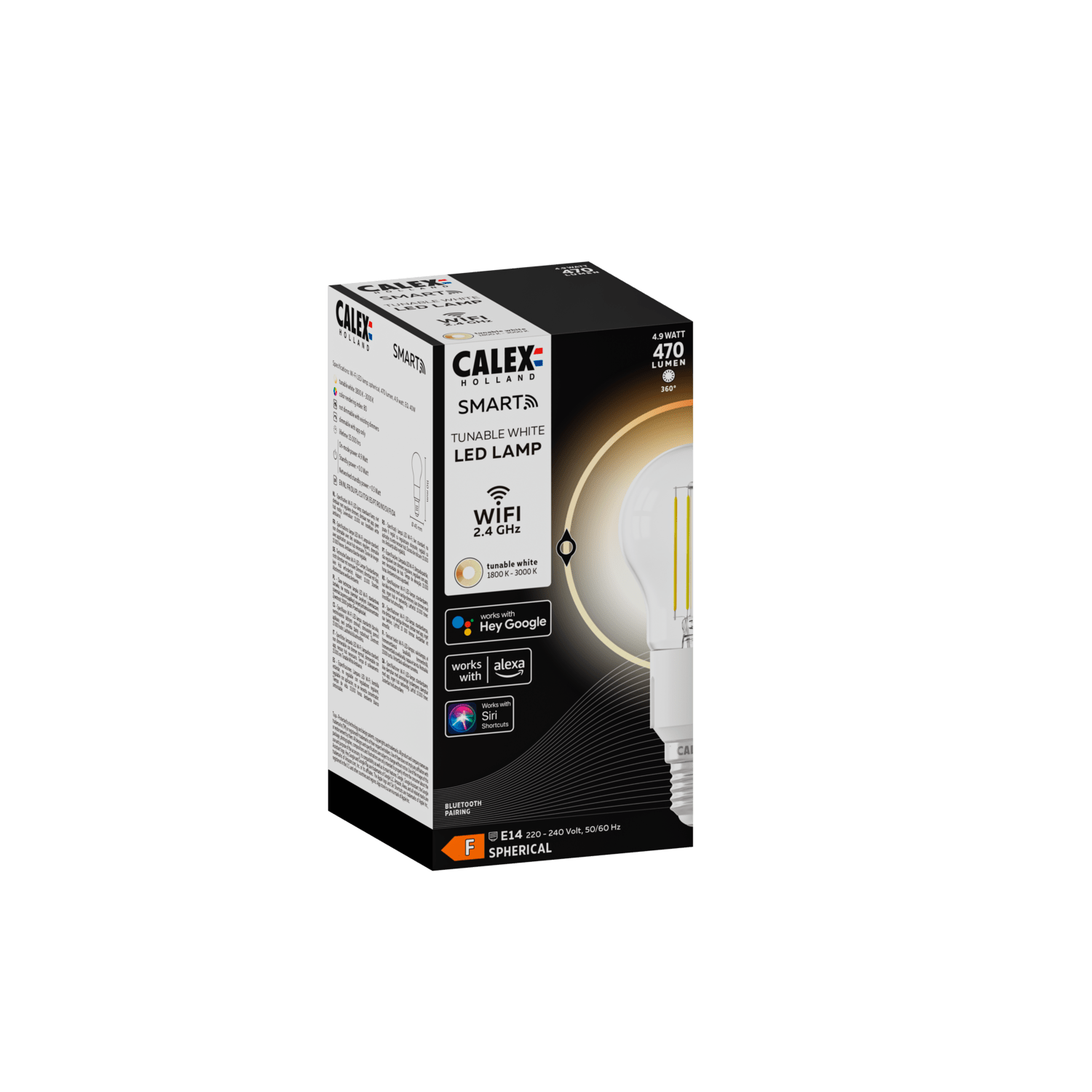 Calex Slimme LED Lamp - Filament - P45 - Helder - E14 - 4.5W - CCT